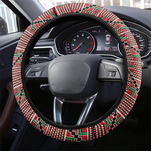 Kenya Independence Day Steering Wheel Cover Tribal Lion 1963 Maasai Beadwork