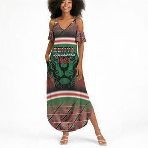 Personalized Kenya Independence Day Summer Maxi Dress Tribal Lion 1963 Maasai Beadwork