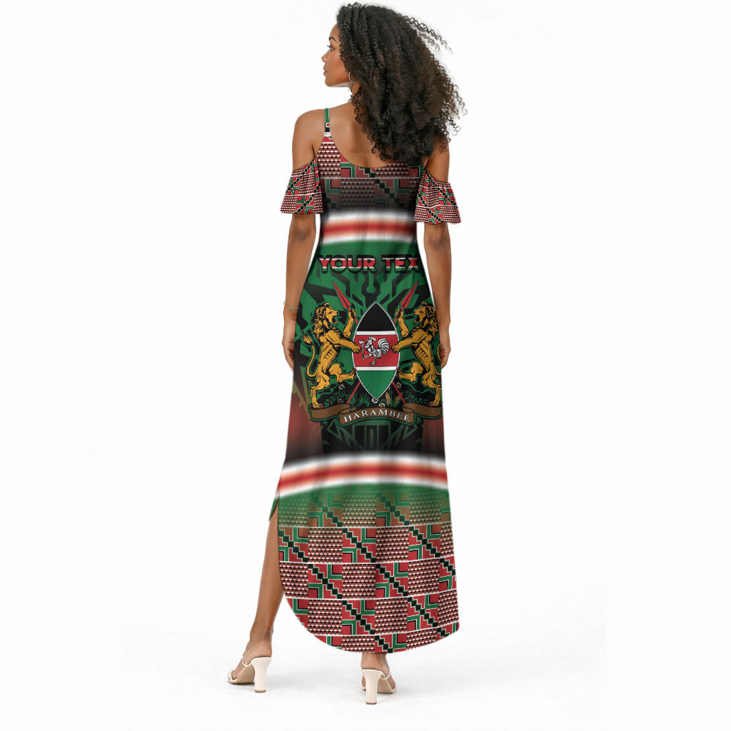 Personalized Kenya Independence Day Summer Maxi Dress Tribal Lion 1963 Maasai Beadwork