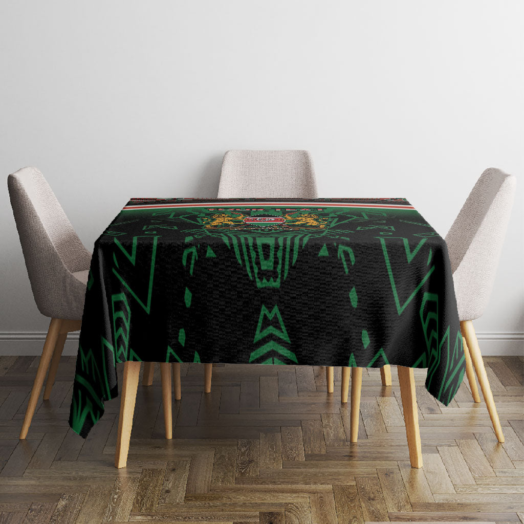 Personalized Kenya Independence Day Tablecloth Tribal Lion 1963 Maasai Beadwork