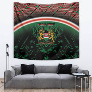 Personalized Kenya Independence Day Tapestry Tribal Lion 1963 Maasai Beadwork