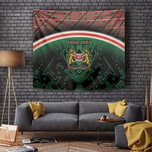 Personalized Kenya Independence Day Tapestry Tribal Lion 1963 Maasai Beadwork