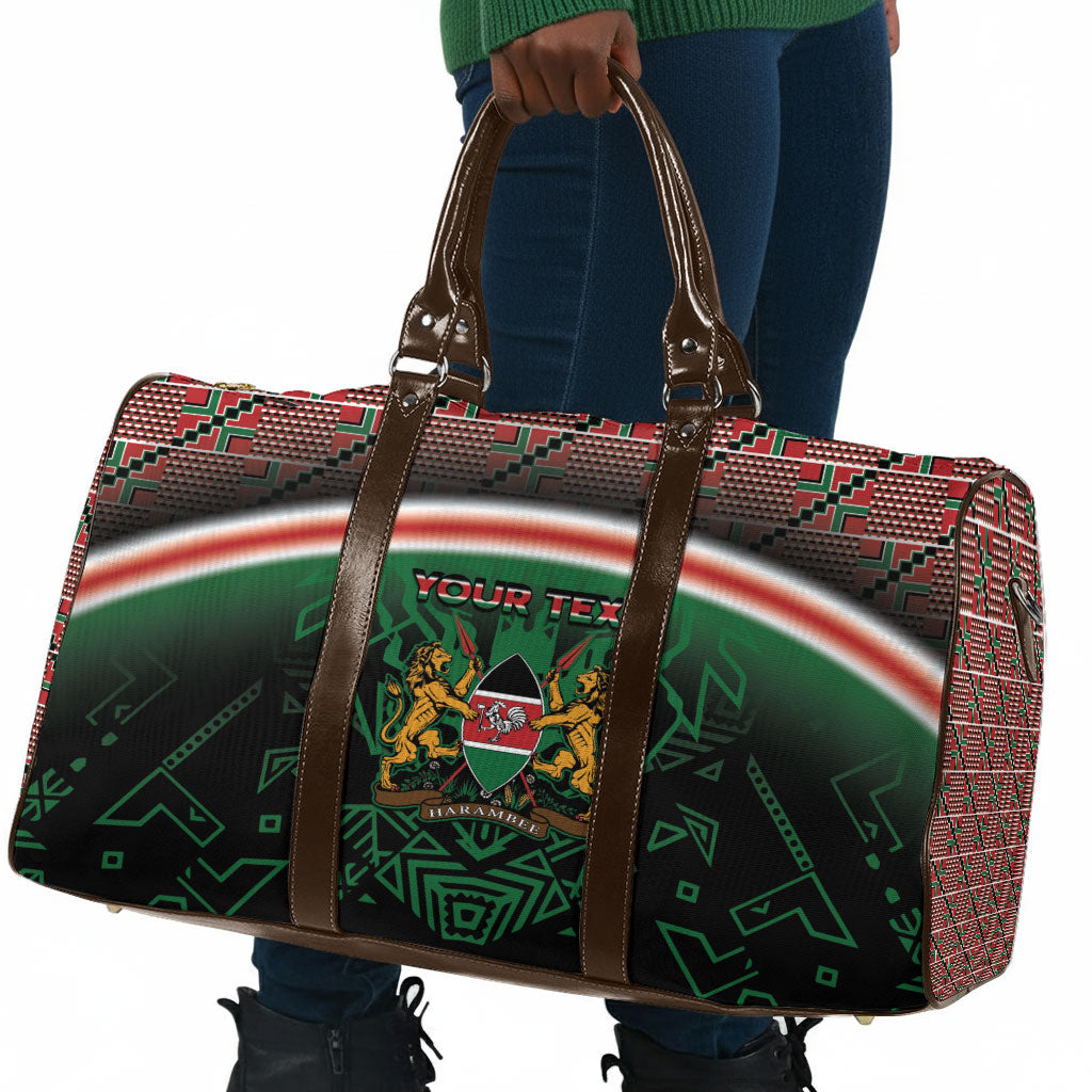 Personalized Kenya Independence Day Travel Bag Tribal Lion 1963 Maasai Beadwork