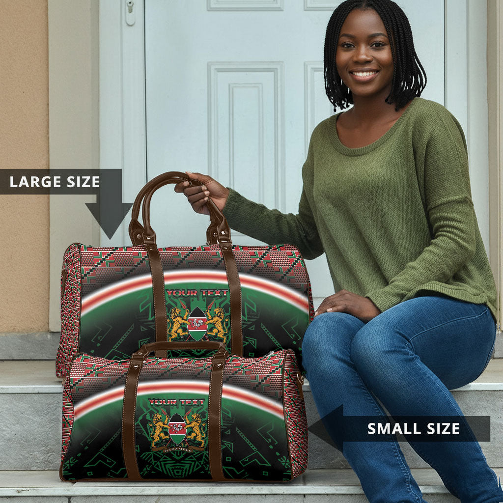 Personalized Kenya Independence Day Travel Bag Tribal Lion 1963 Maasai Beadwork