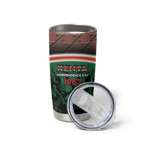 Personalized Kenya Independence Day Tumbler Cup Tribal Lion 1963 Maasai Beadwork