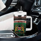 Personalized Kenya Independence Day Tumbler With Handle Tribal Lion 1963 Maasai Beadwork