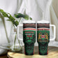 Personalized Kenya Independence Day Tumbler With Handle Tribal Lion 1963 Maasai Beadwork