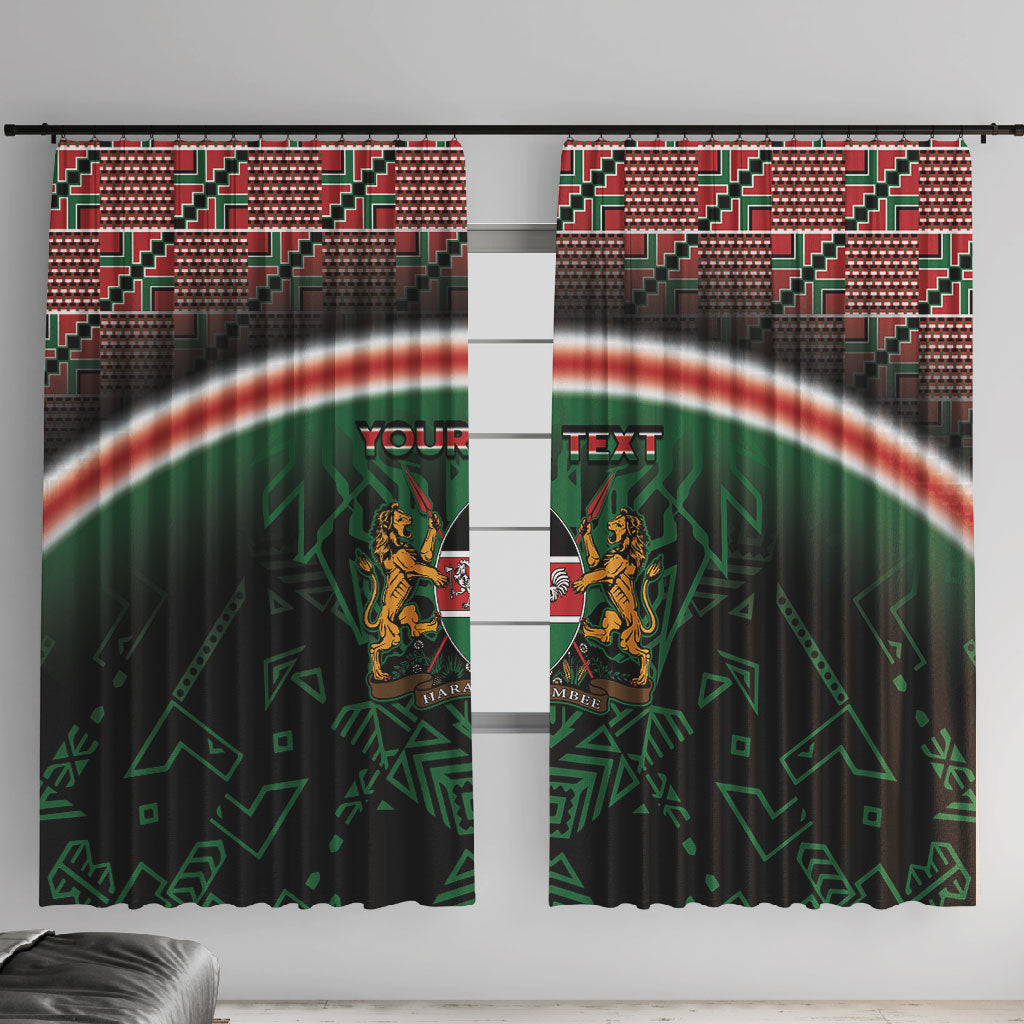 Personalized Kenya Independence Day Window Curtain Tribal Lion 1963 Maasai Beadwork