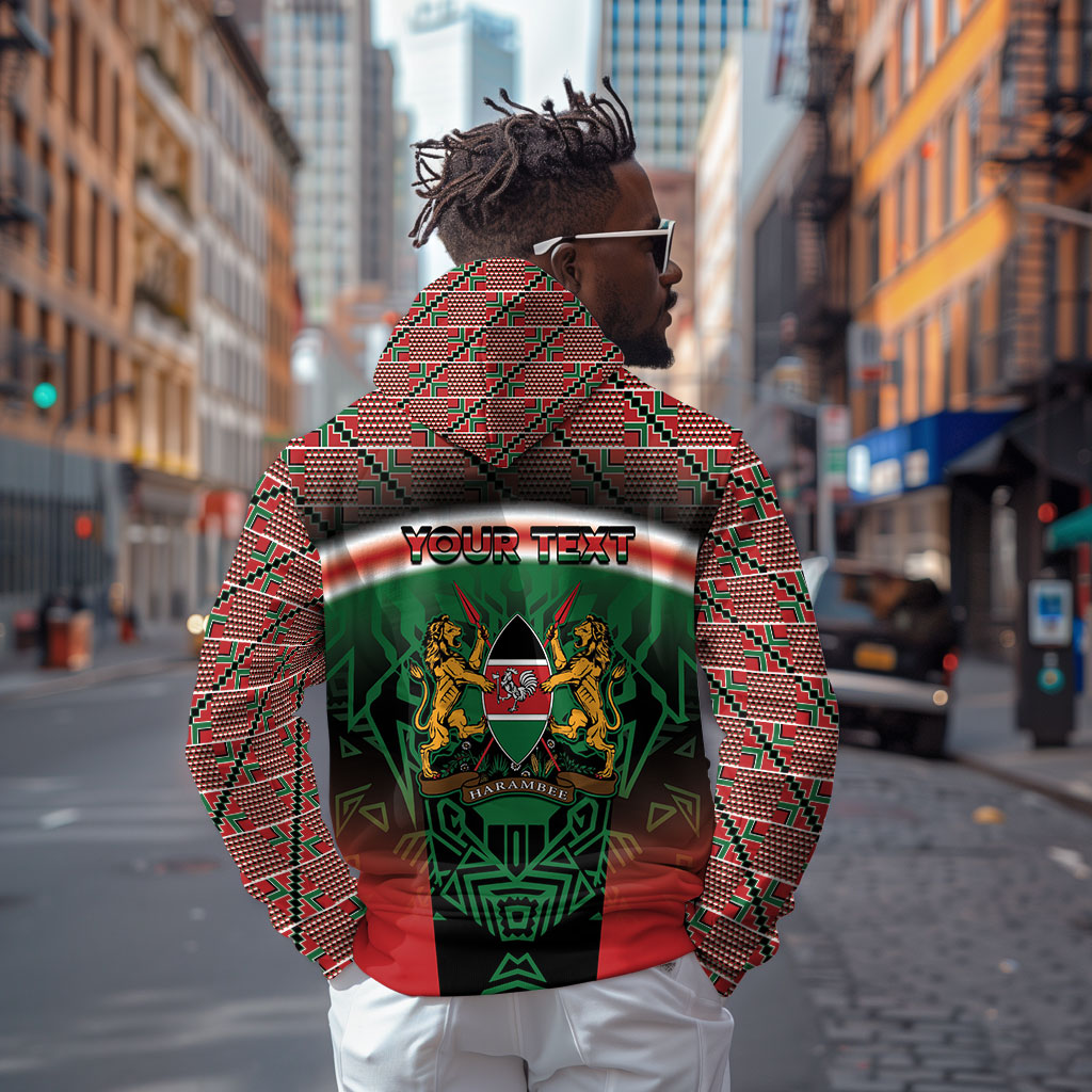 Personalized Kenya Independence Day Zip Hoodie Tribal Lion 1963 Maasai Beadwork