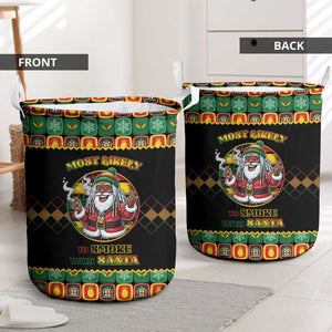 Afro-Jamaicans Christmas Laundry Basket Most Likely To Smoke With Santa - African Pride