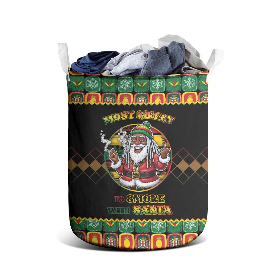 Afro-Jamaicans Christmas Laundry Basket Most Likely To Smoke With Santa - African Pride