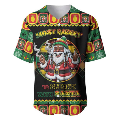 Afro-Jamaicans Christmas Baseball Jersey Most Likely To Smoke With Santa DT05