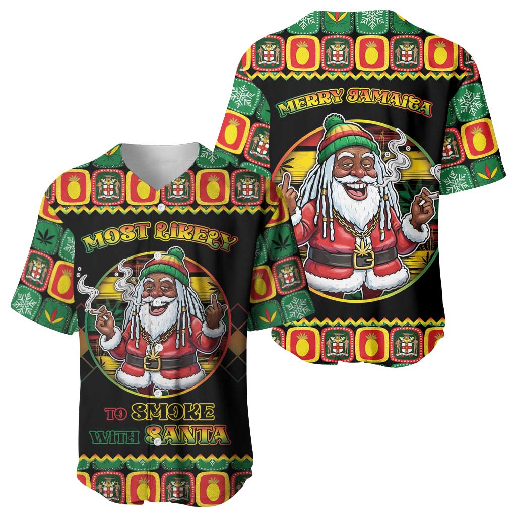 Afro-Jamaicans Christmas Baseball Jersey Most Likely To Smoke With Santa DT05