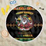 Afro-Jamaicans Christmas Beach Blanket Most Likely To Smoke With Santa - African Pride