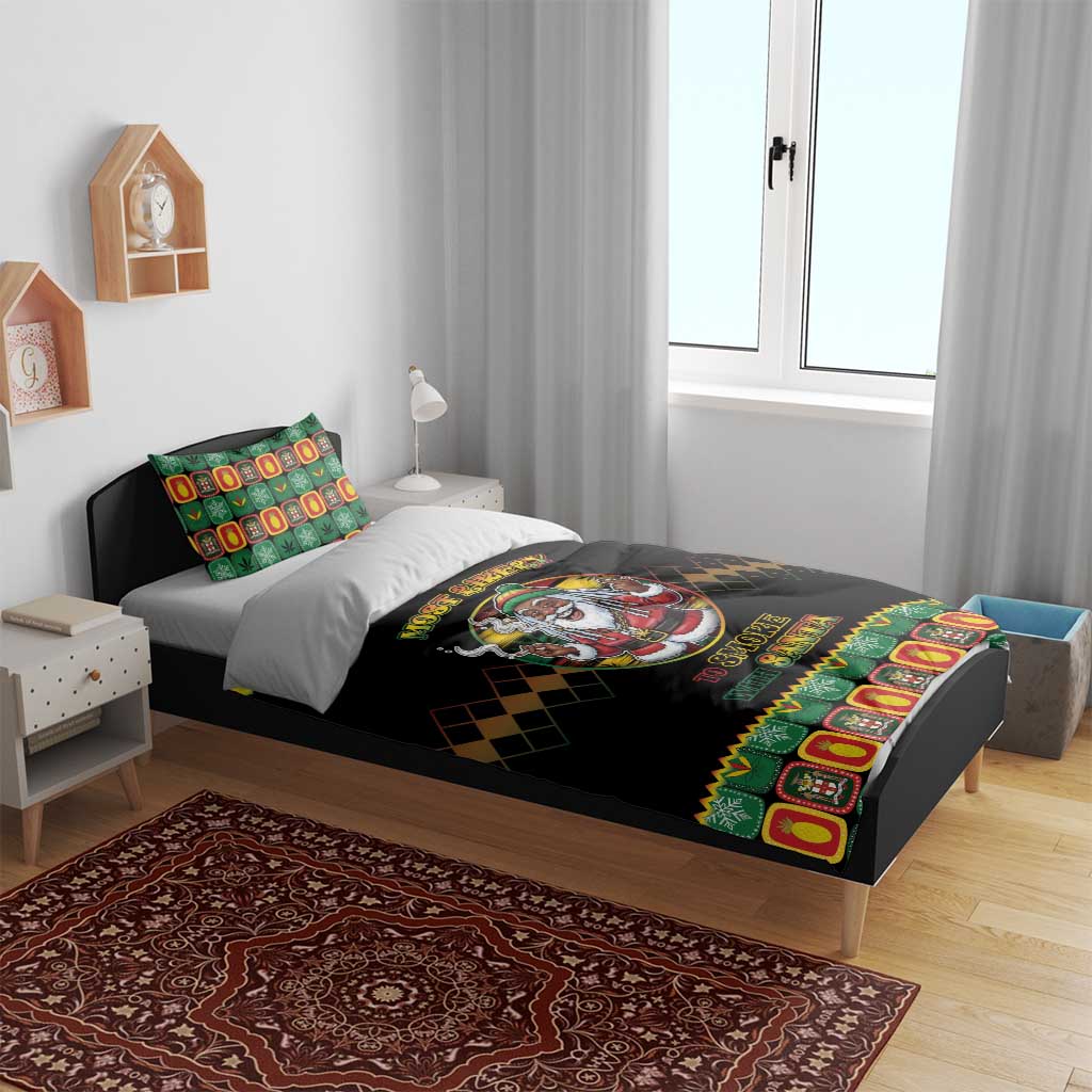 Afro-Jamaicans Christmas Bedding Set Most Likely To Smoke With Santa - African Pride