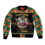 Afro-Jamaicans Christmas Bomber Jacket Most Likely To Smoke With Santa - African Pride
