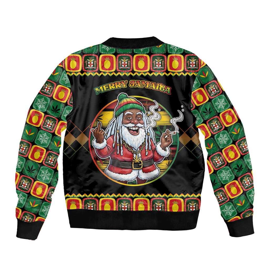 Afro-Jamaicans Christmas Bomber Jacket Most Likely To Smoke With Santa - African Pride