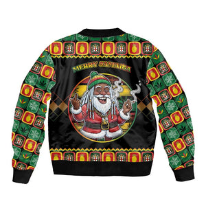 Afro-Jamaicans Christmas Bomber Jacket Most Likely To Smoke With Santa - African Pride