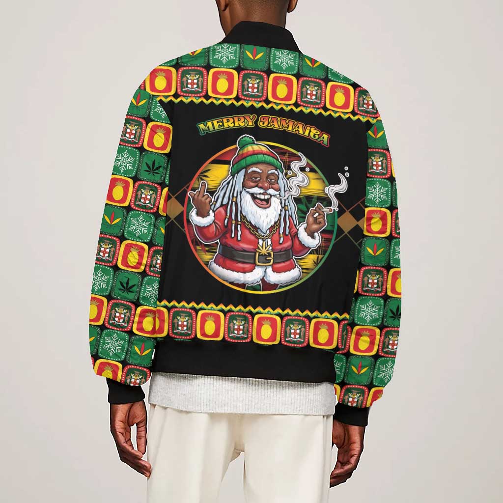 Afro-Jamaicans Christmas Bomber Jacket Most Likely To Smoke With Santa - African Pride