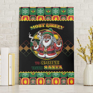 Afro-Jamaicans Christmas Canvas Wall Art Most Likely To Smoke With Santa - African Pride