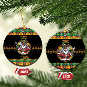 Afro-Jamaicans Christmas Ceramic Ornament Most Likely To Smoke With Santa - African Pride