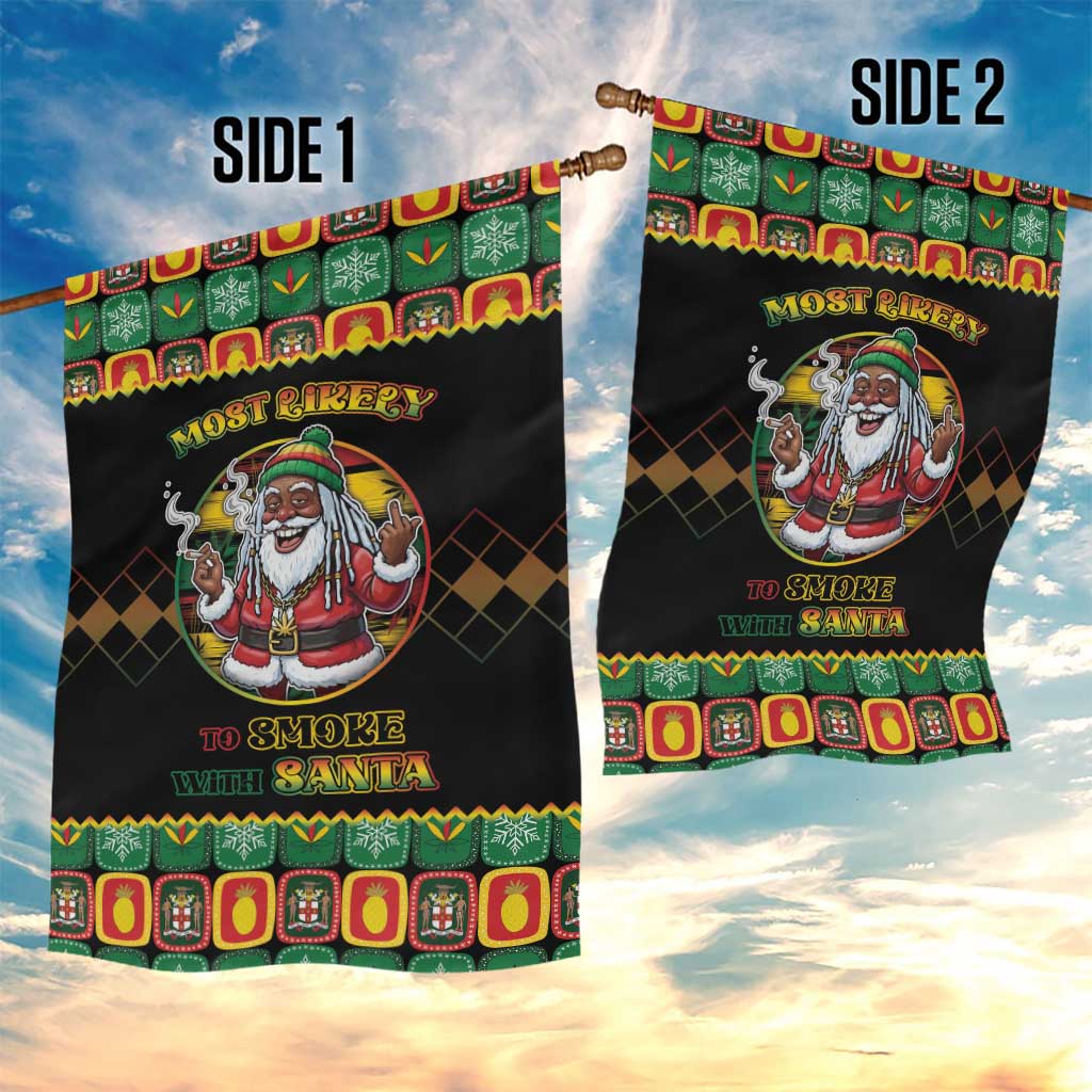 Afro-Jamaicans Christmas Garden Flag Most Likely To Smoke With Santa - African Pride