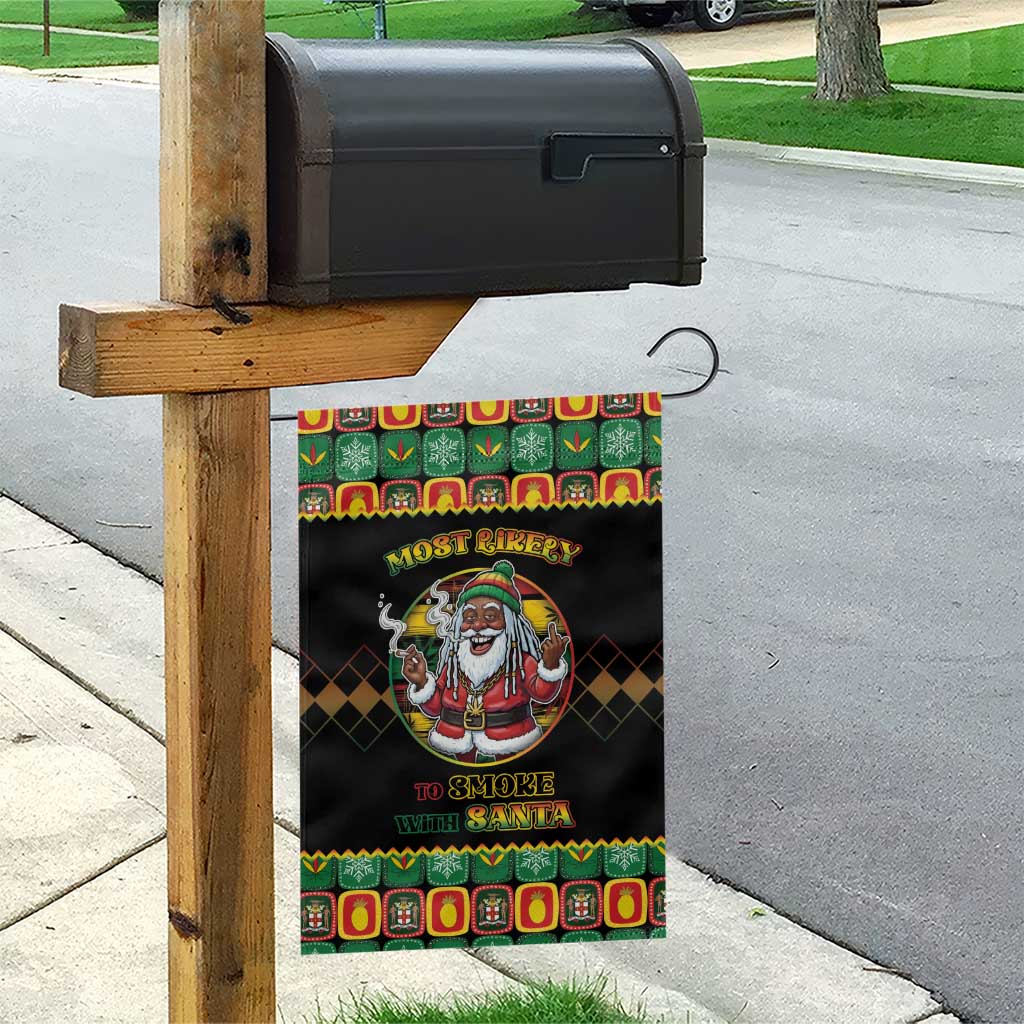 Afro-Jamaicans Christmas Garden Flag Most Likely To Smoke With Santa - African Pride