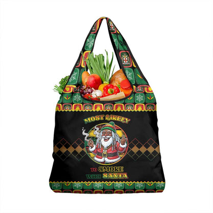 Afro-Jamaicans Christmas Grocery Bag Most Likely To Smoke With Santa - African Pride