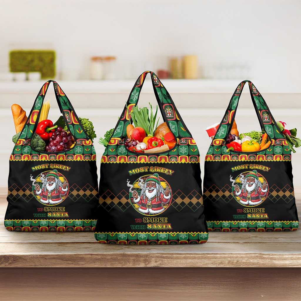 Afro-Jamaicans Christmas Grocery Bag Most Likely To Smoke With Santa - African Pride