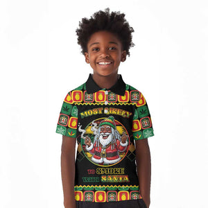 Afro-Jamaicans Christmas Kid Polo Shirt Most Likely To Smoke With Santa DT05