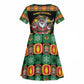 Afro-Jamaicans Christmas Kid Short Sleeve Dress Most Likely To Smoke With Santa DT05
