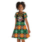 Afro-Jamaicans Christmas Kid Short Sleeve Dress Most Likely To Smoke With Santa DT05