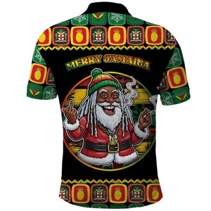 Afro-Jamaicans Christmas Polo Shirt Most Likely To Smoke With Santa DT05