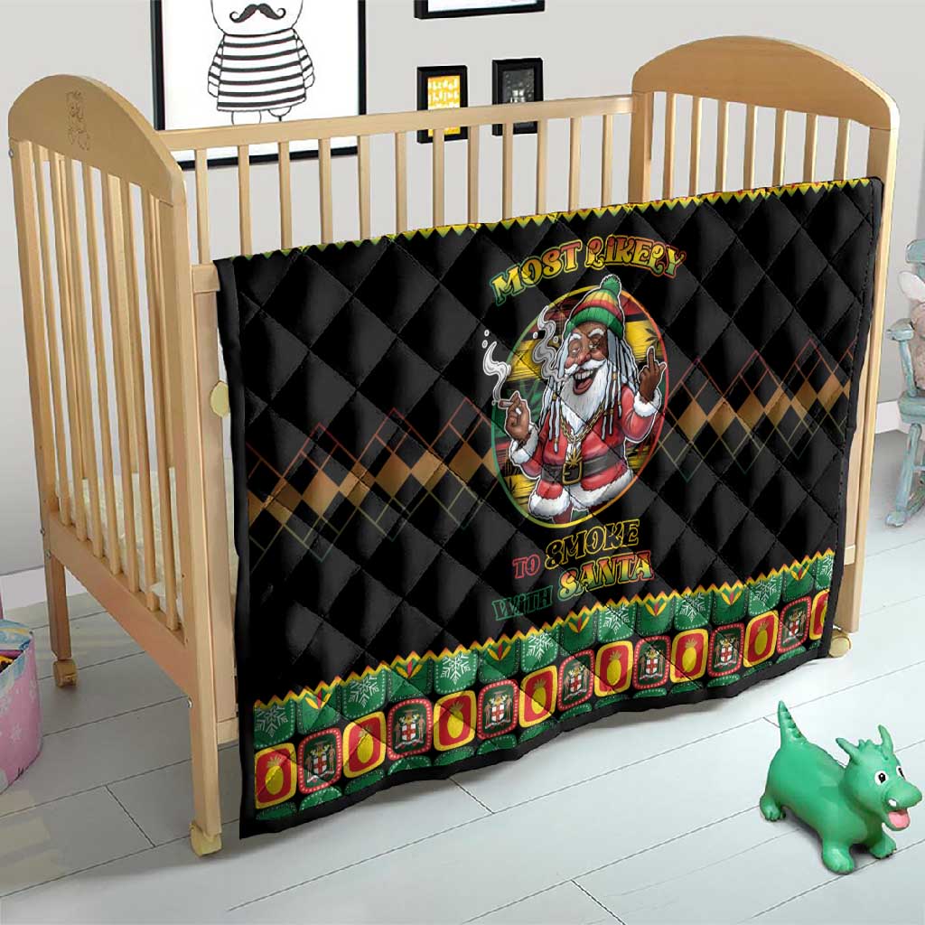 Afro-Jamaicans Christmas Quilt Most Likely To Smoke With Santa - African Pride