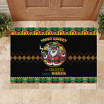 Afro-Jamaicans Christmas Rubber Doormat Most Likely To Smoke With Santa - African Pride