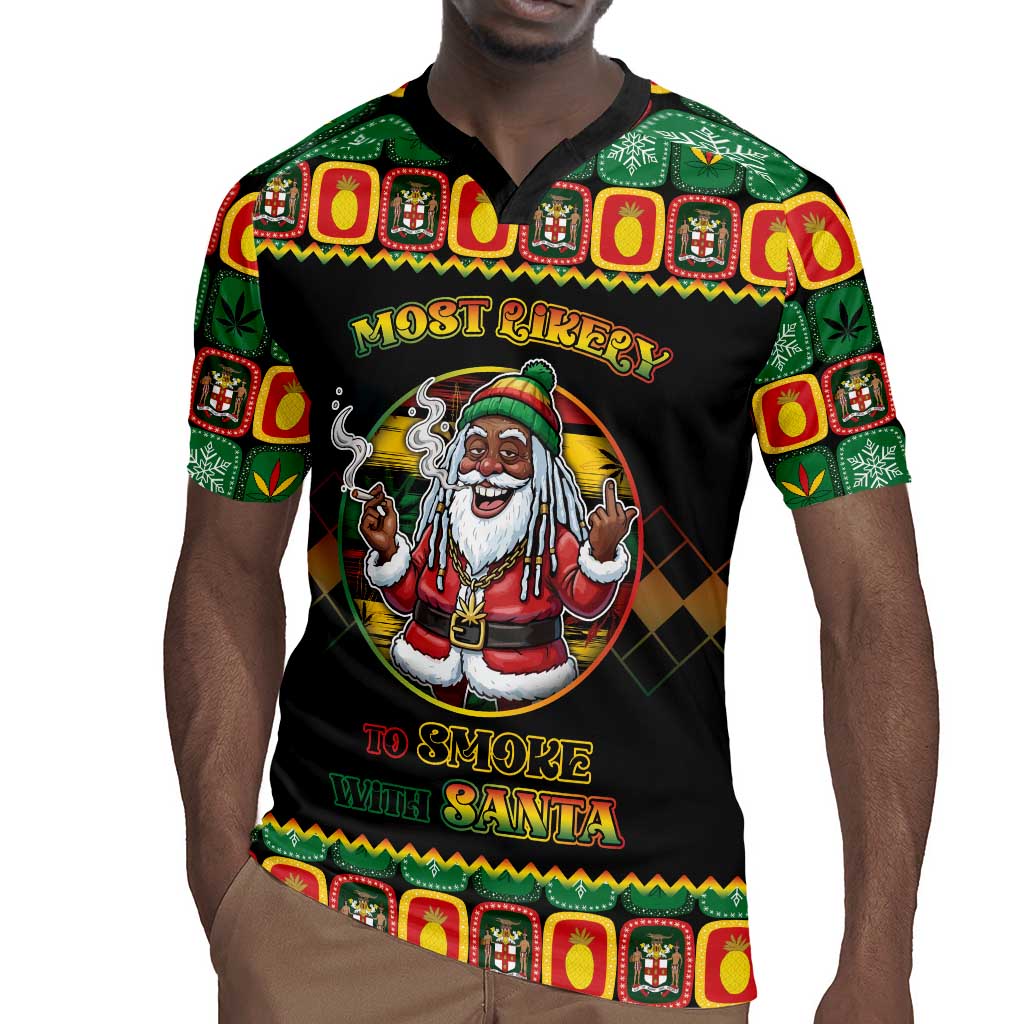 Afro-Jamaicans Christmas Rugby Jersey Most Likely To Smoke With Santa DT05