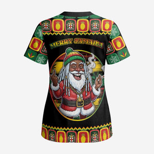 Afro-Jamaicans Christmas Scrub Top Most Likely To Smoke With Santa - African Pride