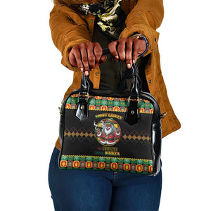 Afro-Jamaicans Christmas Shoulder Handbag Most Likely To Smoke With Santa - African Pride