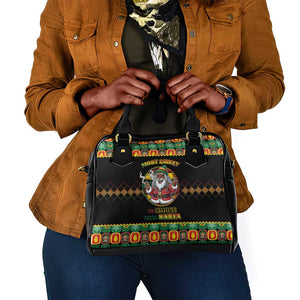 Afro-Jamaicans Christmas Shoulder Handbag Most Likely To Smoke With Santa - African Pride