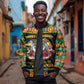 Afro-Jamaicans Christmas Sleeve Zip Bomber Jacket Most Likely To Smoke With Santa - African Pride