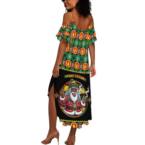 Afro-Jamaicans Christmas Summer Maxi Dress Most Likely To Smoke With Santa DT05