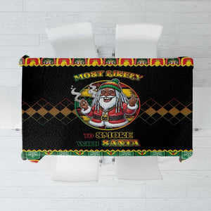 Afro-Jamaicans Christmas Tablecloth Most Likely To Smoke With Santa - African Pride