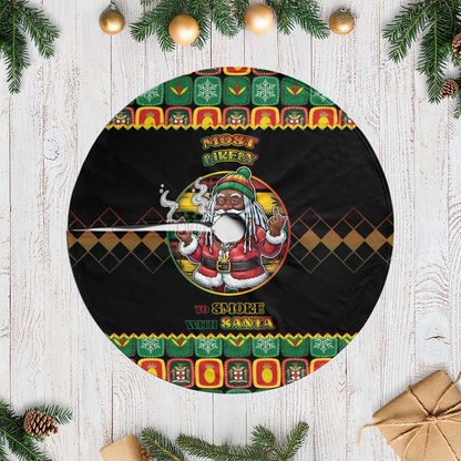 Afro-Jamaicans Christmas Tree Skirt Most Likely To Smoke With Santa - African Pride