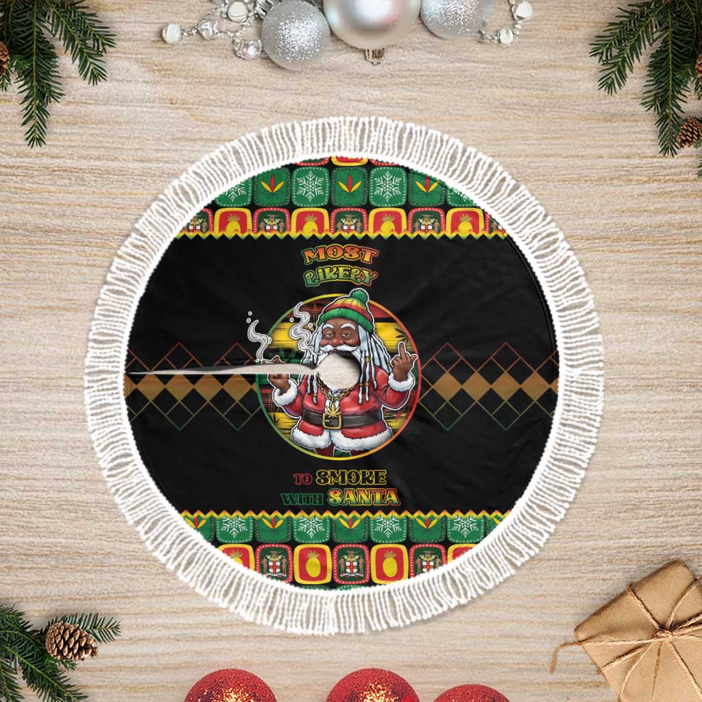 Afro-Jamaicans Christmas Tree Skirt Most Likely To Smoke With Santa - African Pride