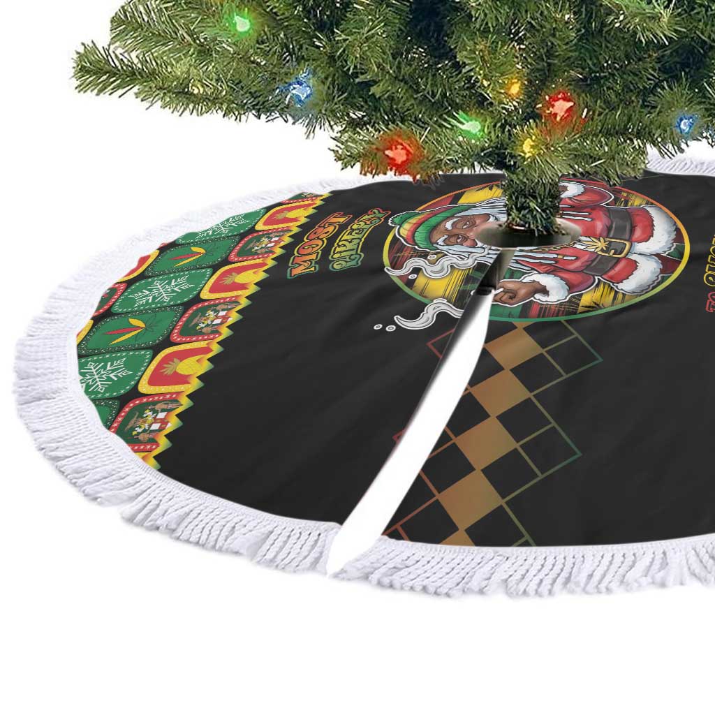 Afro-Jamaicans Christmas Tree Skirt Most Likely To Smoke With Santa - African Pride