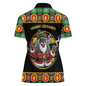 Afro-Jamaicans Christmas Women Polo Shirt Most Likely To Smoke With Santa DT05