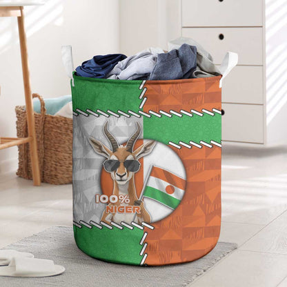 Niger Laundry Basket Dama Gazelle Waving Flag Funny Style