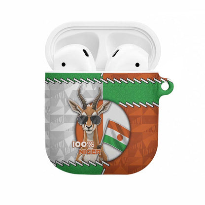 Niger AirPods Case Dama Gazelle Waving Flag Funny Style