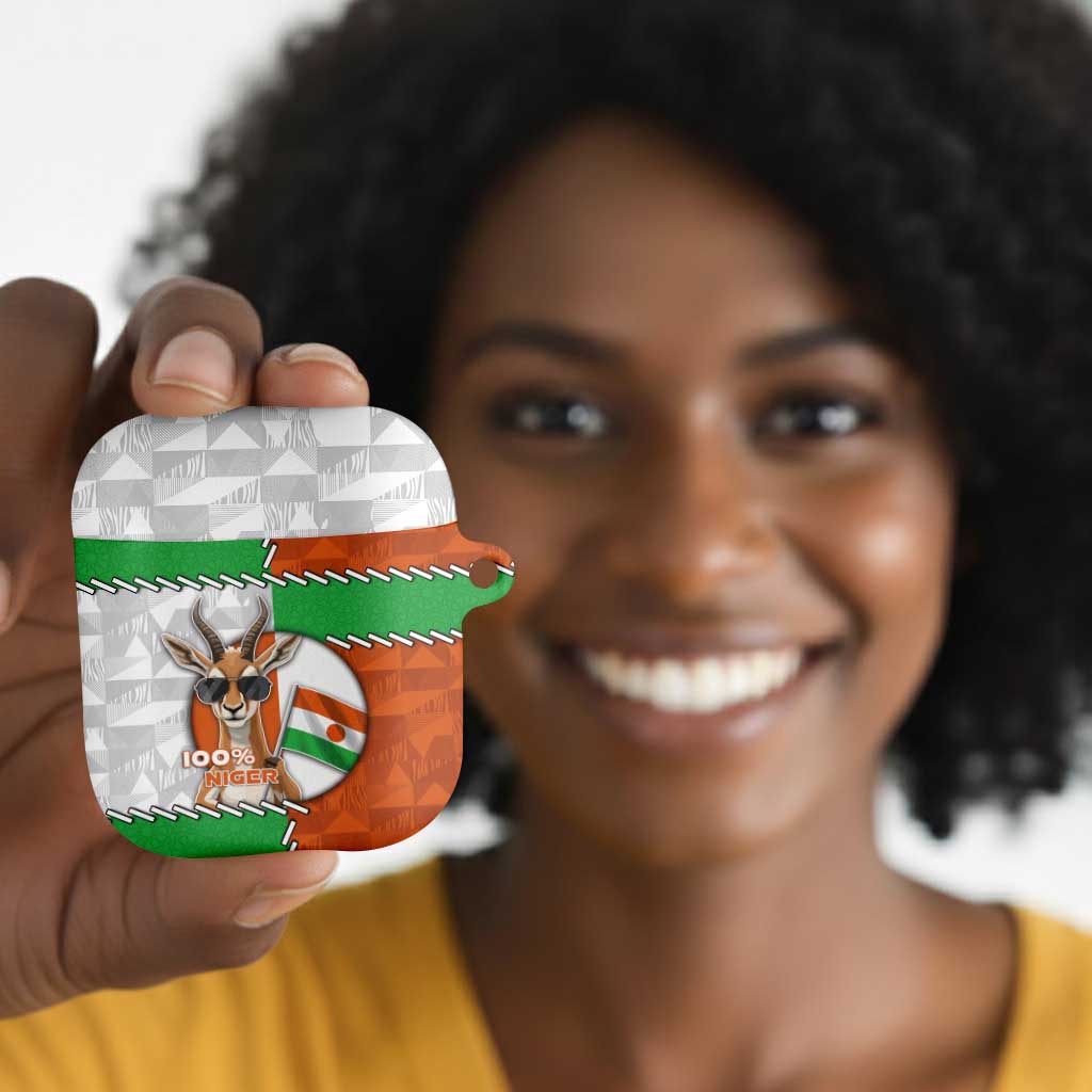 Niger AirPods Case Dama Gazelle Waving Flag Funny Style
