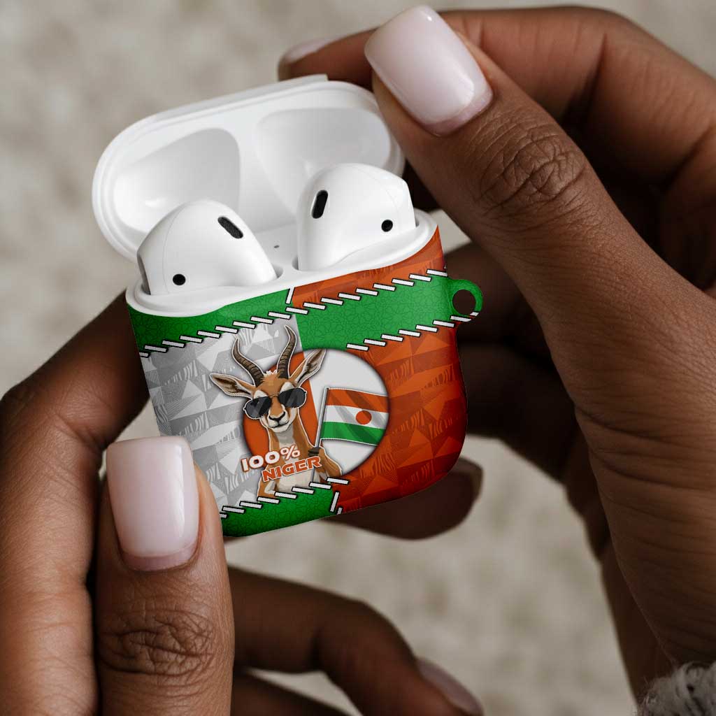 Niger AirPods Case Dama Gazelle Waving Flag Funny Style